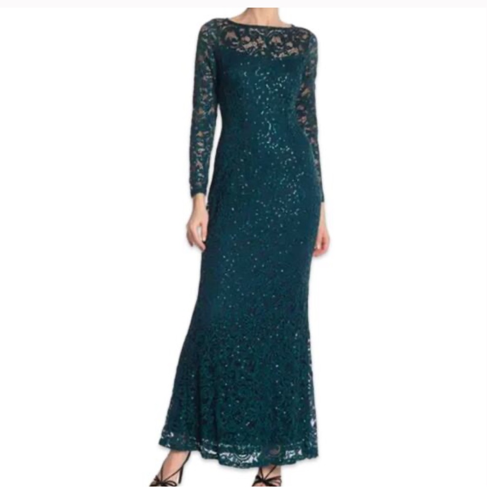 MARINA Nordstrom’s Teal Lace Maxi Dress ✨ Stunning for the Holidays